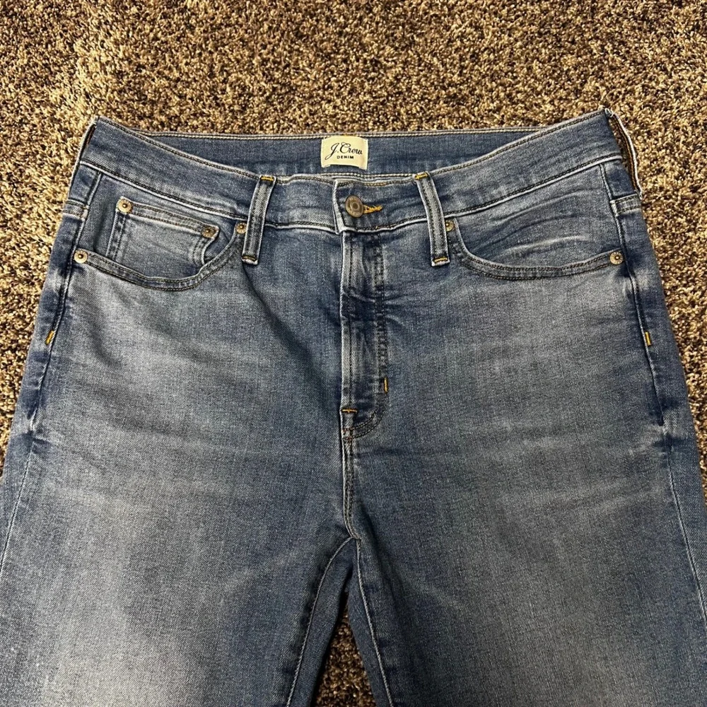 J.Crew 9" Toothpick High Rise Skinny Jeans Medium Wash Raw Hem Size 30 - Picture 3 of 10